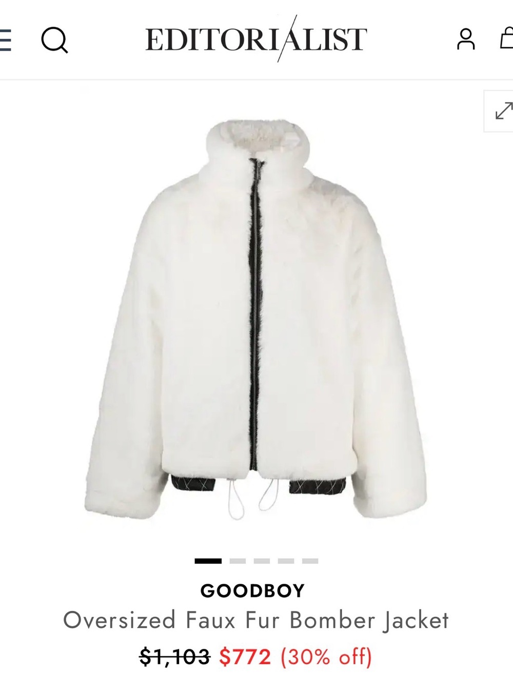 GOODBOY White Oversized Faux Fur Jacket